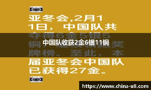 中国队收获2金6银11铜